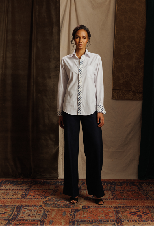 Contrast Cotton Shirt