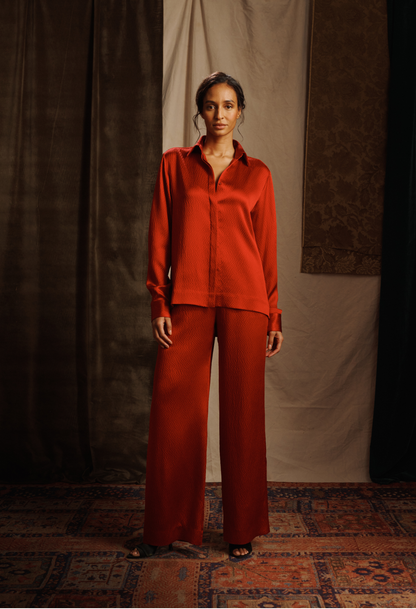 Hammered Silk Satin Shirt