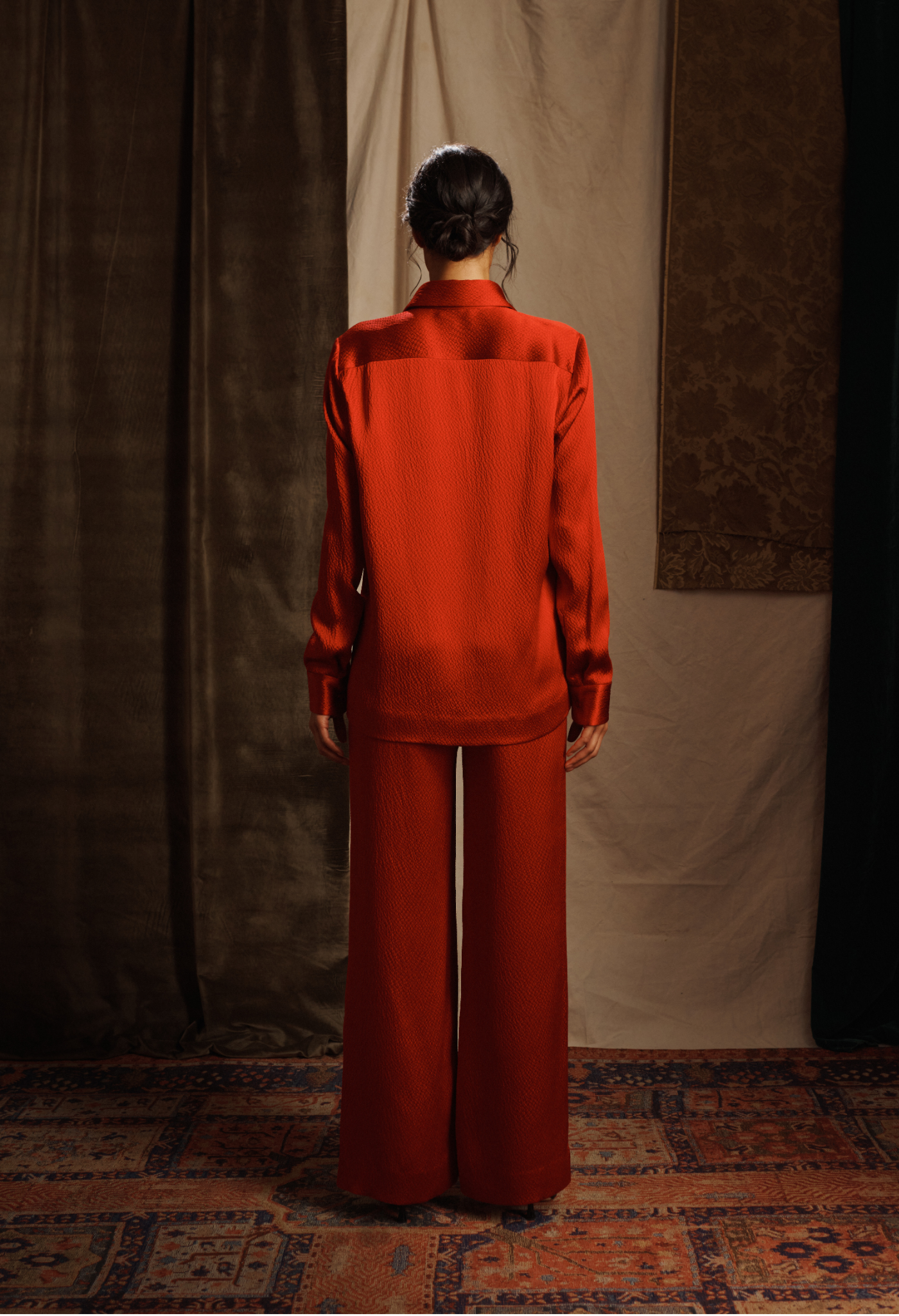 Hammered Silk Satin Shirt