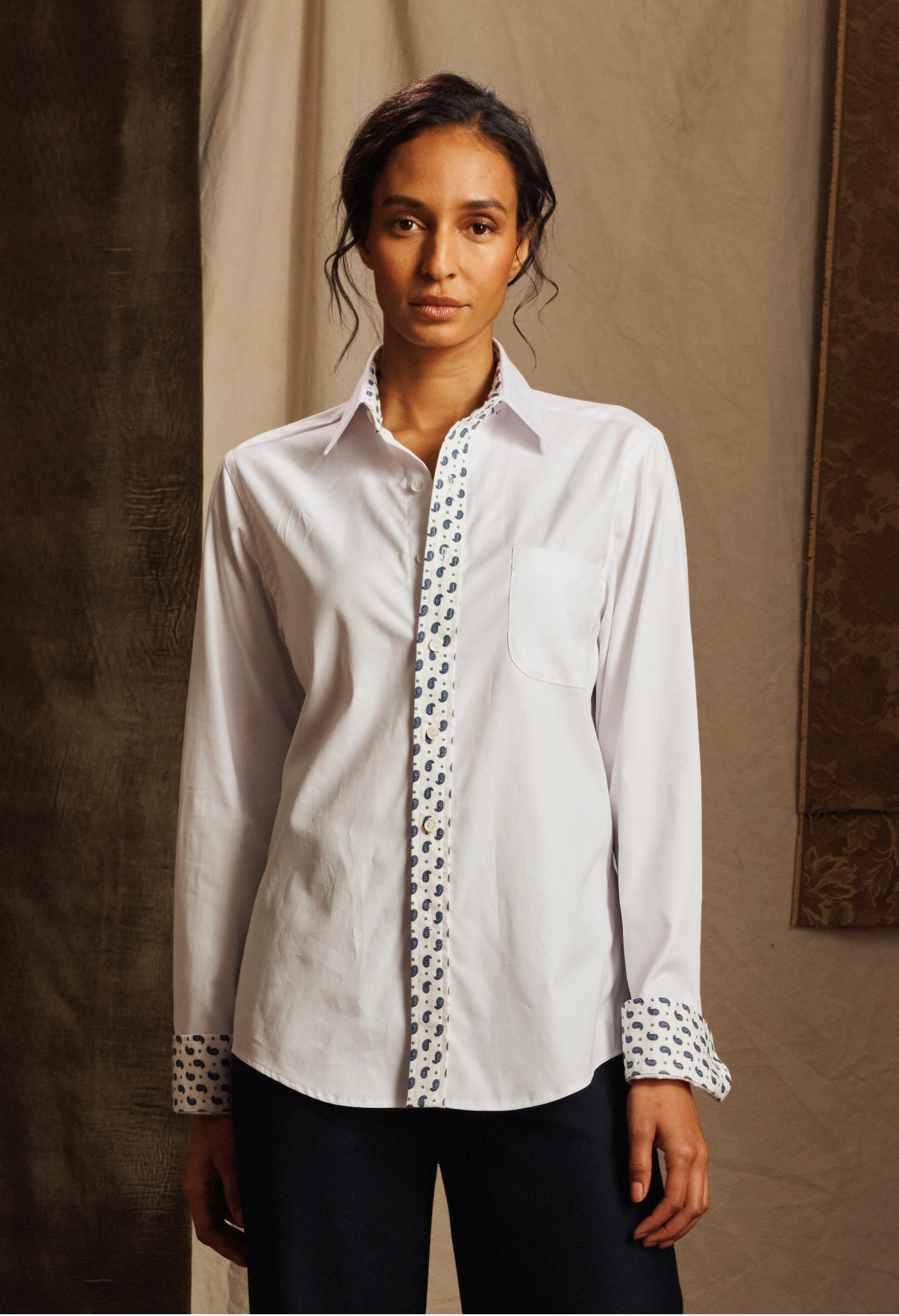 Contrast Cotton Shirt
