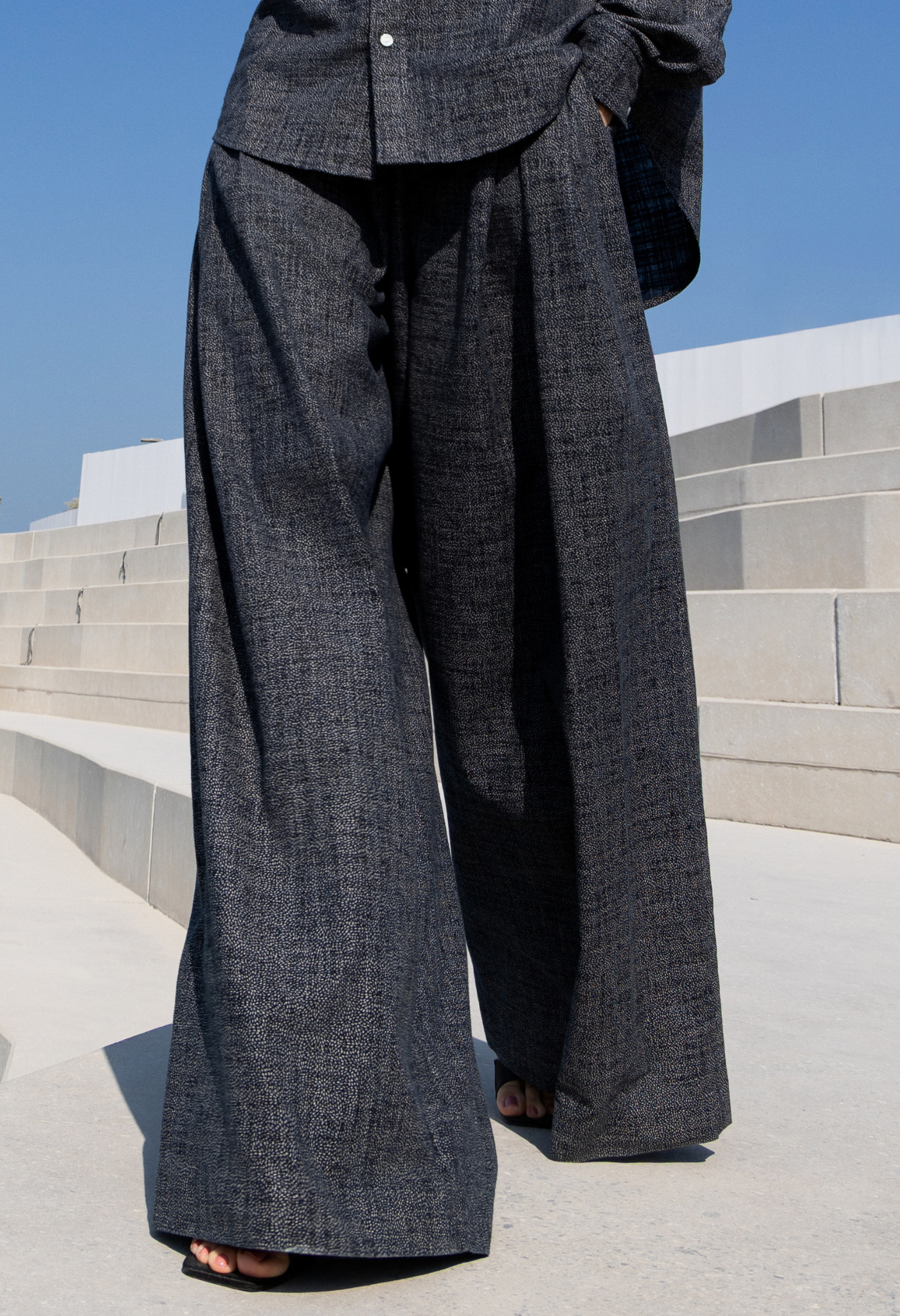 Japanese Indigo-Dyed Wide Leg Pants