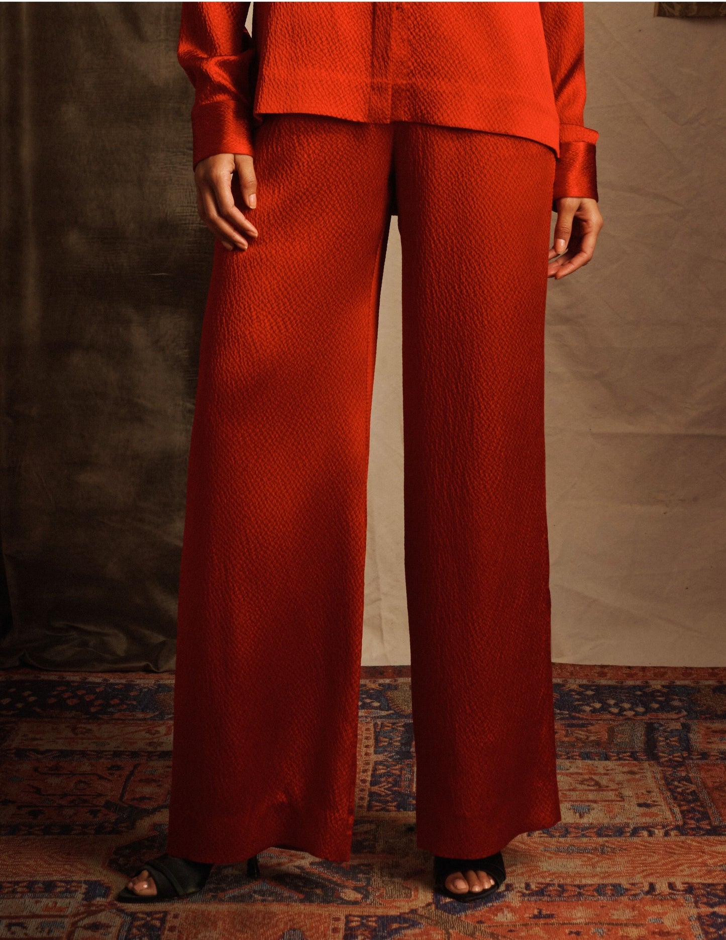 Hammered Silk Satin Pants