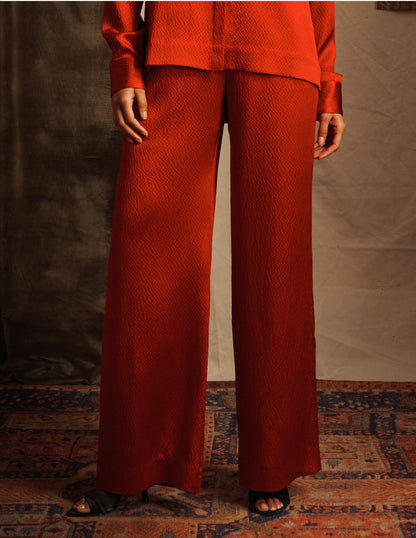 Hammered Silk Satin Pants